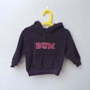 Vintage 90s Baby Bum Equipment Fleece Hoodie Sweatshirt 18 month Toddler